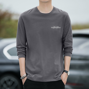 卫衣 宽松舒适百搭透气休闲潮圆领打底纯棉薄款 长袖 t恤男新款