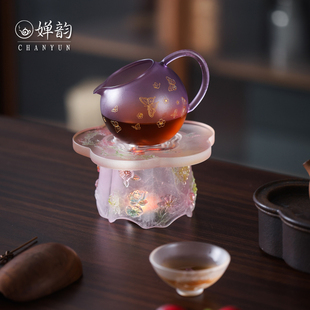 婵韵心缘堂琉璃十二花神桃花梅花蜡烛温茶炉温茶器煮茶炉茶具配件
