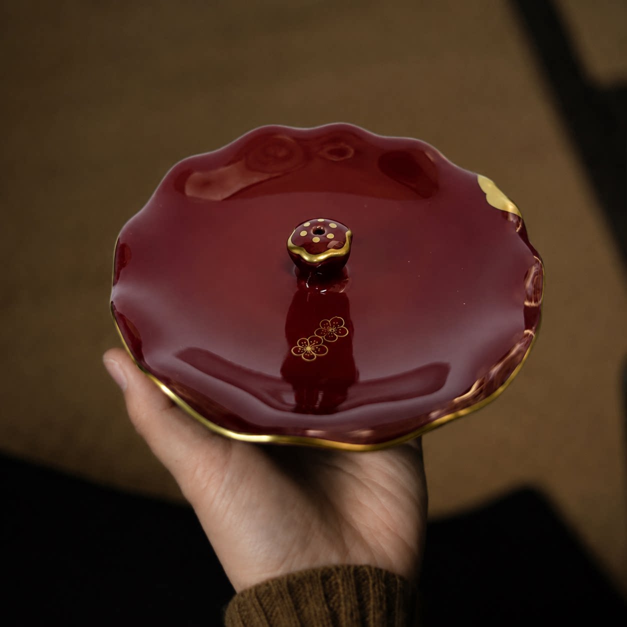华隐堂茶具玫瑰红线香香插底座