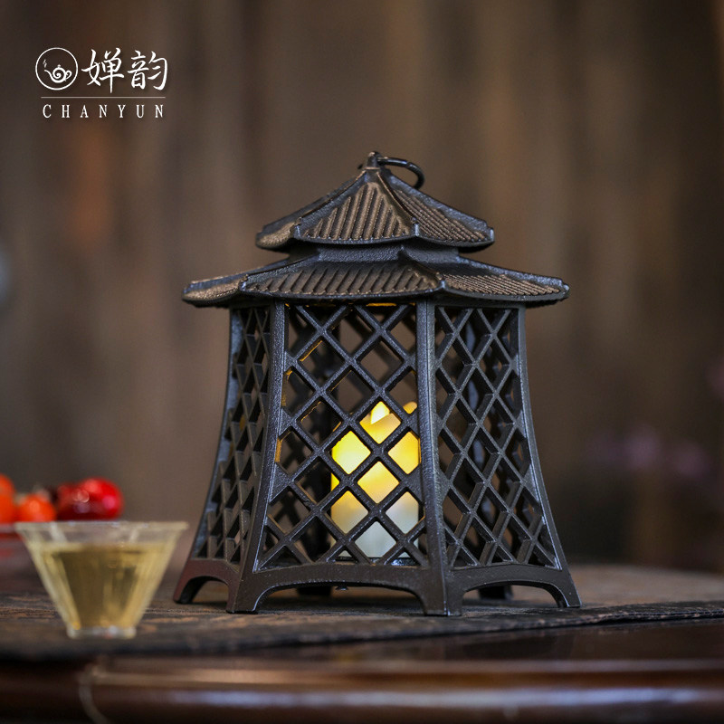 婵韵藏王堂庭院宫灯烛台