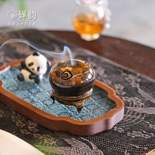 婵韵春喜铜八爪鱼斑铜香炉焚香炉香薰炉香器底座香道配件茶桌摆件