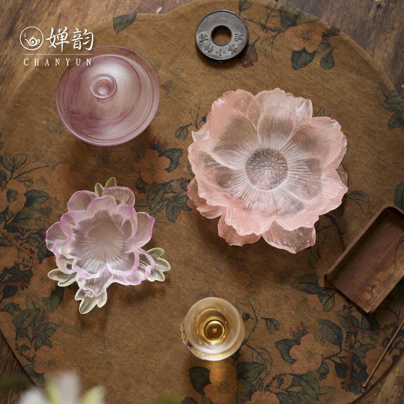 心缘堂琉璃十二花神牡丹壶承杯垫