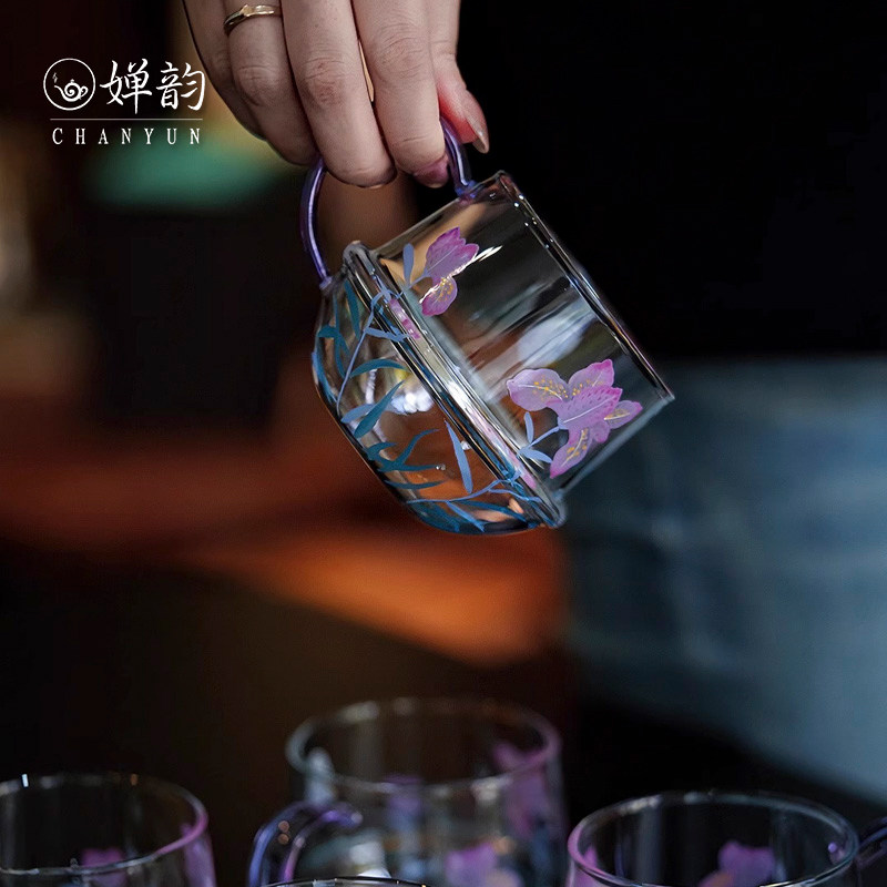 物肆鸢尾花月牙壶茶壶公道杯水杯