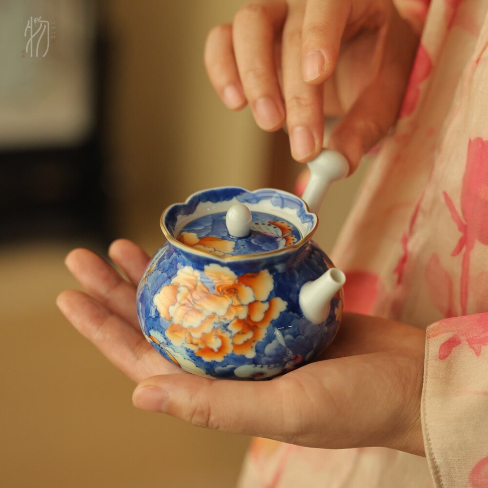 婵韵卓君斗彩茶具荣华富贵牡丹壶