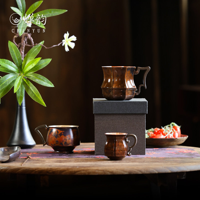 婵韵春喜铜茶杯欧式咖啡杯主人杯
