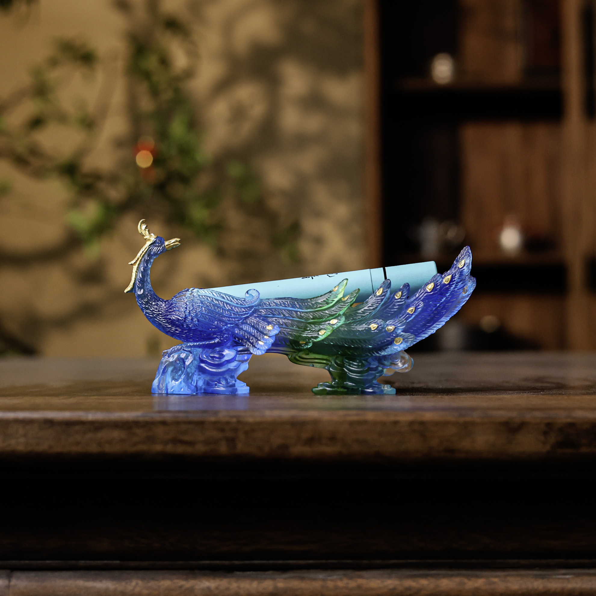 心缘堂琉璃雀之灵香器孔雀蓝香炉