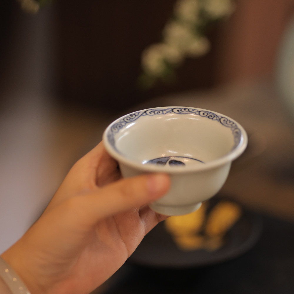 翁宿茶具大道至简太极熊猫压手杯