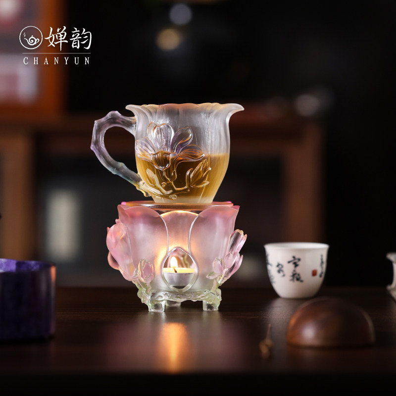 婵韵心缘堂琉璃玉兰花温茶炉