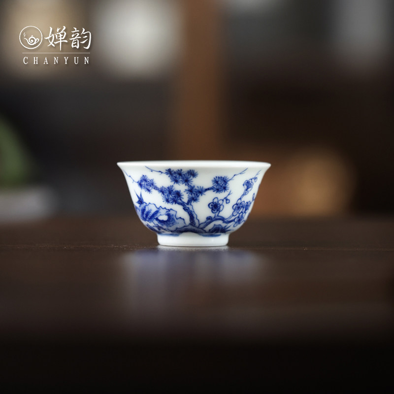 婵韵 乾茂號茶具茶杯手绘青花杯桃花杯主人杯品茗杯复古家用茶具,餐饮具,茶杯,淘宝优惠券,粉丝福利购,淘宝优惠卷