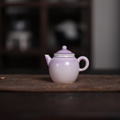 婵韵梵山堂茶壶渐变粉紫色小品壶