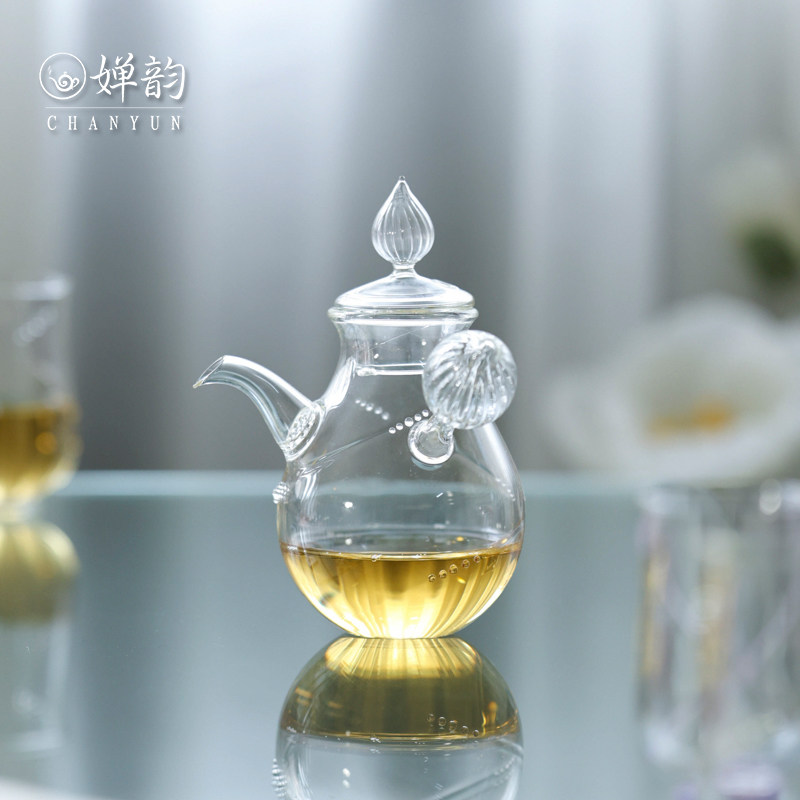 婵韵十卿玻璃壶璇丝侧把壶茶杯