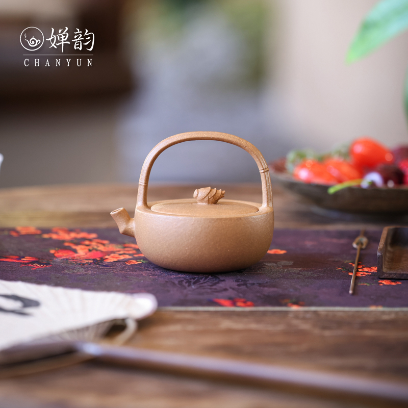 婵韵窑云黄玉段知竹提梁壶