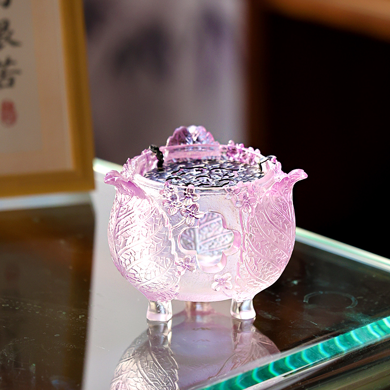 心缘堂琉璃十二花神绿紫桂花凉炉