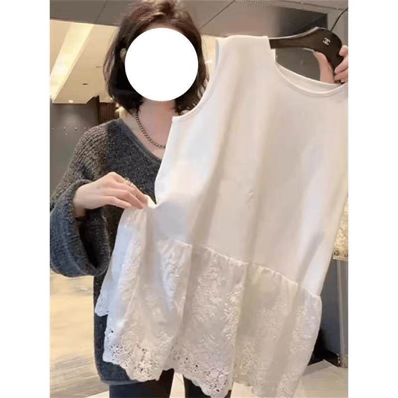 白色遮屁股蕾丝花边吊带背心女2026春夏季内搭无袖叠穿打底衫上衣