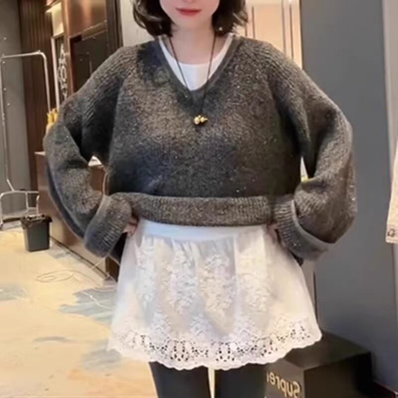 洋气蕾丝拼接无袖背心女白色中长款叠穿百搭内搭打底衫上衣百搭