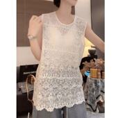 打底无袖 显瘦欧若风百搭圆领蕾丝衫 新款 背心内搭 轻奢时尚