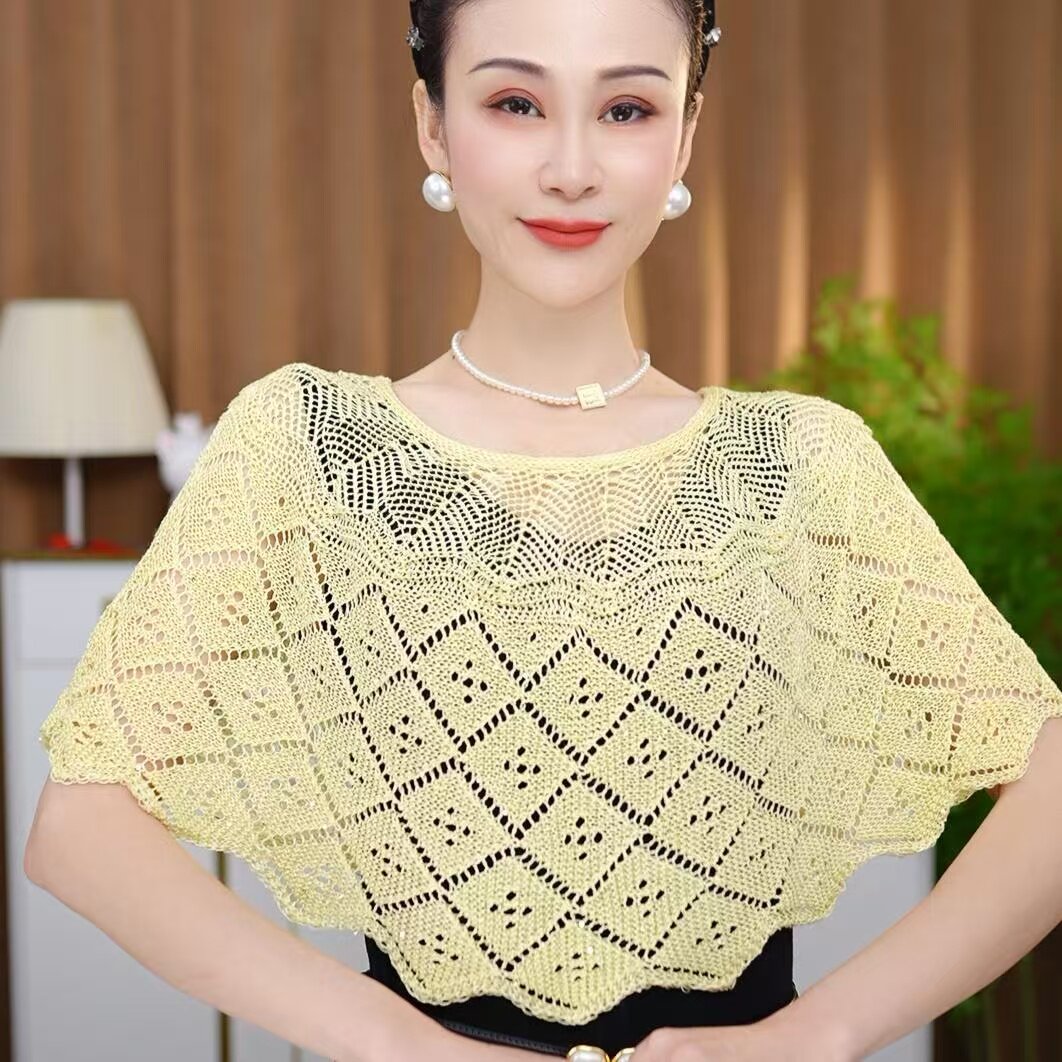 2026夏季新款针织冰丝套头披肩女百搭气质防晒空调房薄款开衫外搭