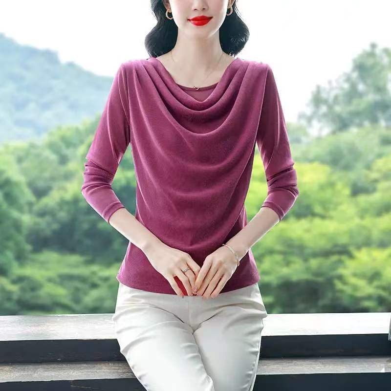 2026时尚新款女装宽松显瘦打底衫洋气打底女款长袖T恤上衣
