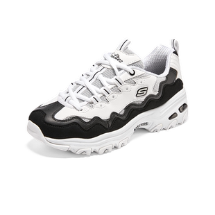 斯凯奇官方outlets女鞋黑白拼色老爹鞋休闲高回弹简约百搭运动鞋