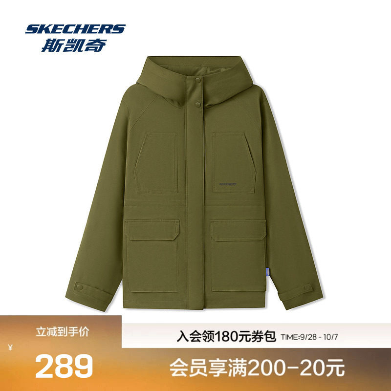 斯凯奇休闲风衣经典系列工装外套