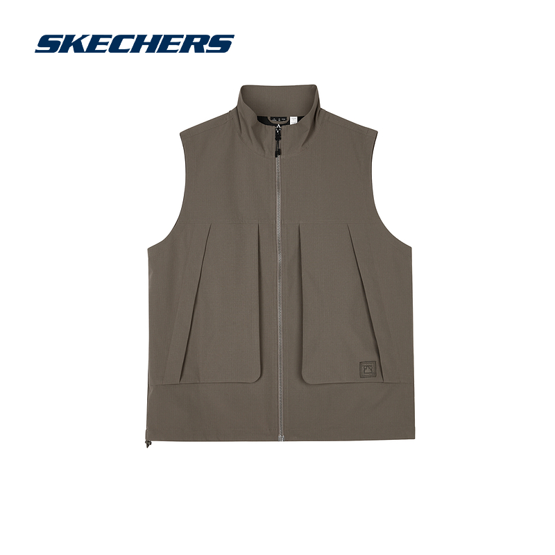 斯凯奇官方outlets 夏季户外速干背心男梭织吸湿透气舒适大口袋