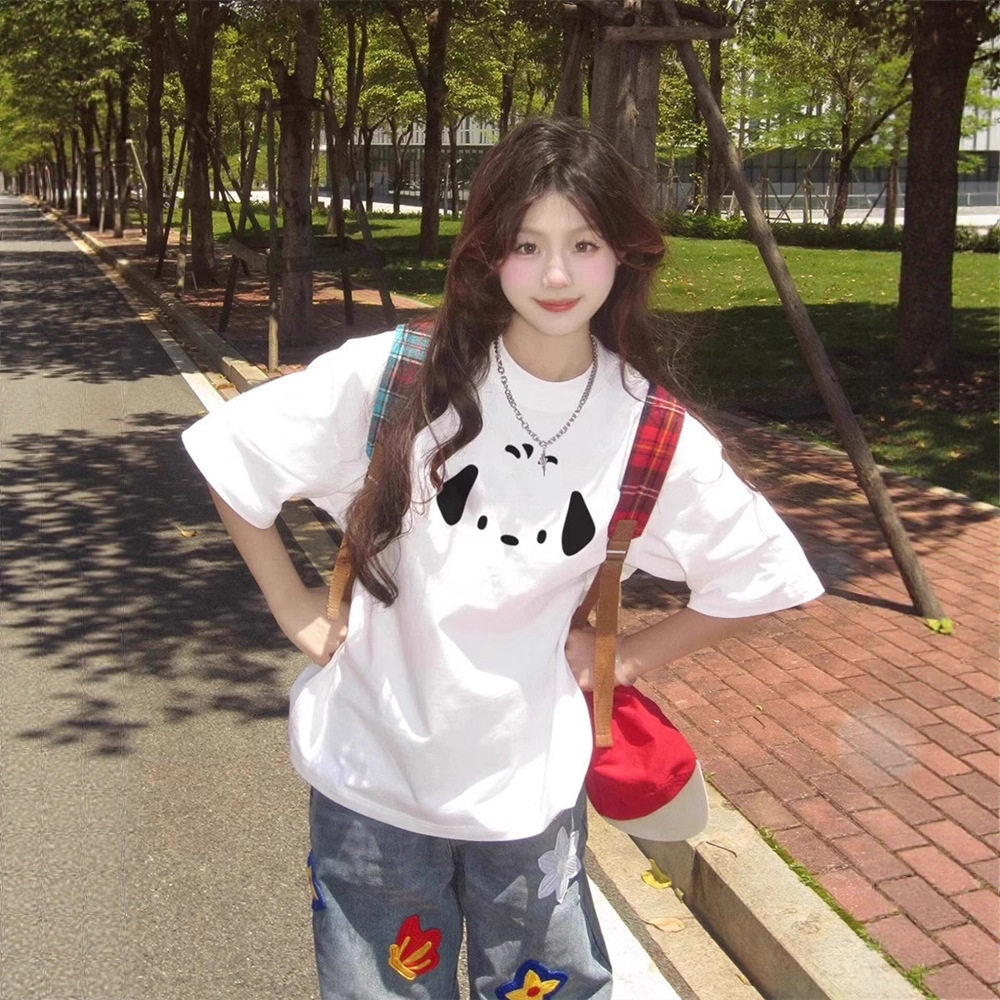 白色纯棉短袖t恤女夏2026新款爆款设计感小众宽松慵懒风半袖上衣