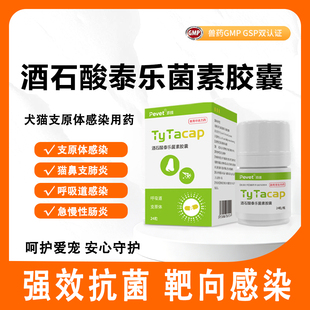 派维酒石酸泰乐菌素胶囊猫狗肺炎感冒咳嗽支原体衣原体感染肠炎