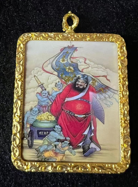 【钟馗】新款高档唐卡吊坠项链金牌民族风挂件装饰品小型装饰画潮