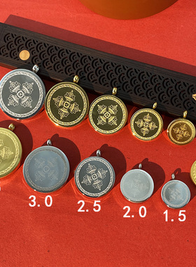 新款唐卡外壳画盒空壳圆形双面单面钛钢材质不掉色高档精美爆款潮