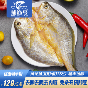 捕渔号黄花鱼【免杀免洗】300g*5条黄鱼鲞大黄鱼生鲜海鲜冷冻新鲜