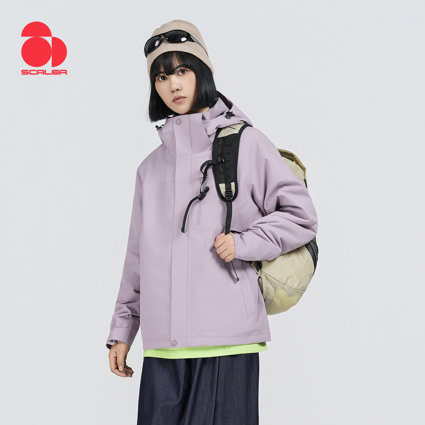 SCALER思凯乐户外冲锋衣男女秋冬新款三合一可拆卸防水登山服外套
