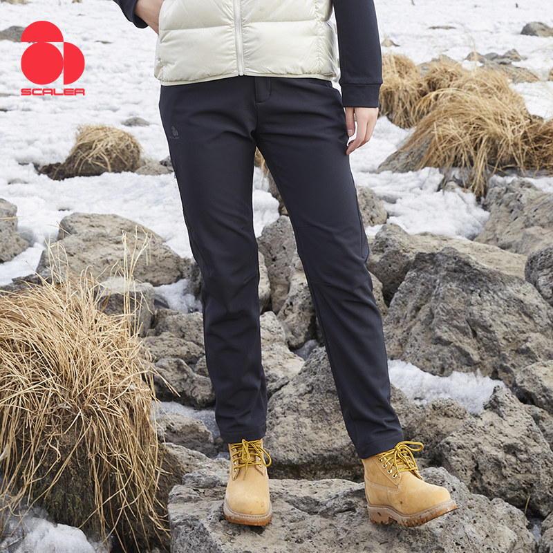 思凯乐户外软壳裤男防风防水透气冲锋裤女弹力休闲徒步登山长裤子