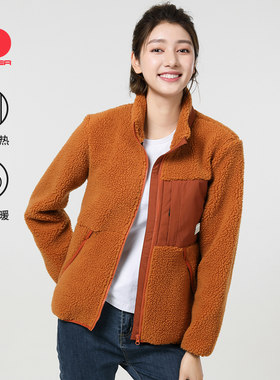 SCALER思凯乐户外抓绒衣女摇粒绒外套春秋加厚羊羔绒双面绒上衣男