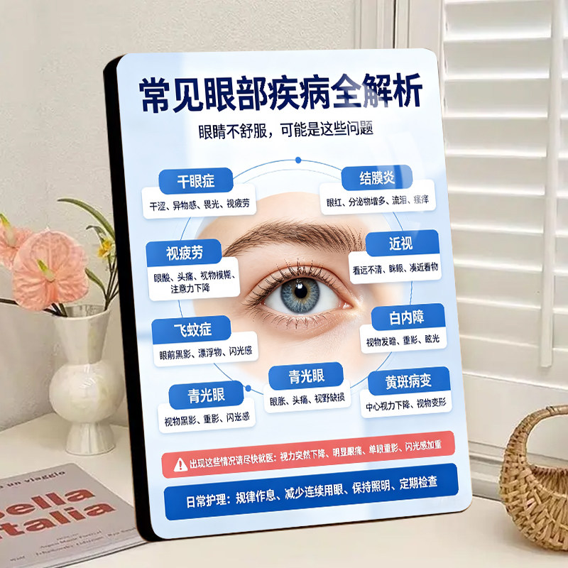 常见眼部疾病全解析科普相框摆台眼科医院视力保健中心护眼装饰