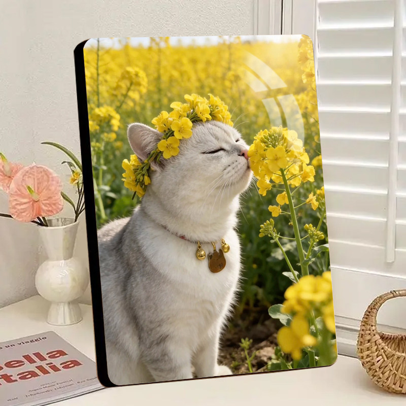 宠物狗狗猫咪画像可定制图片纪念水晶相框摆件肖像画照片定制礼物