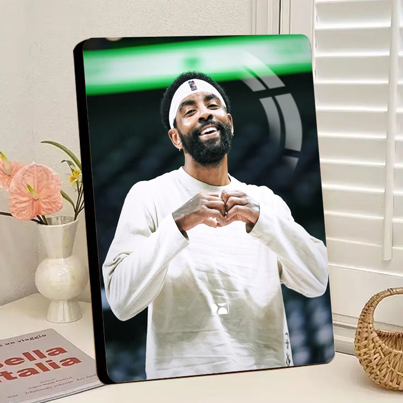 NBA篮球明星欧文比心照片高清水晶相框书房卧室摆台摆件送朋友礼