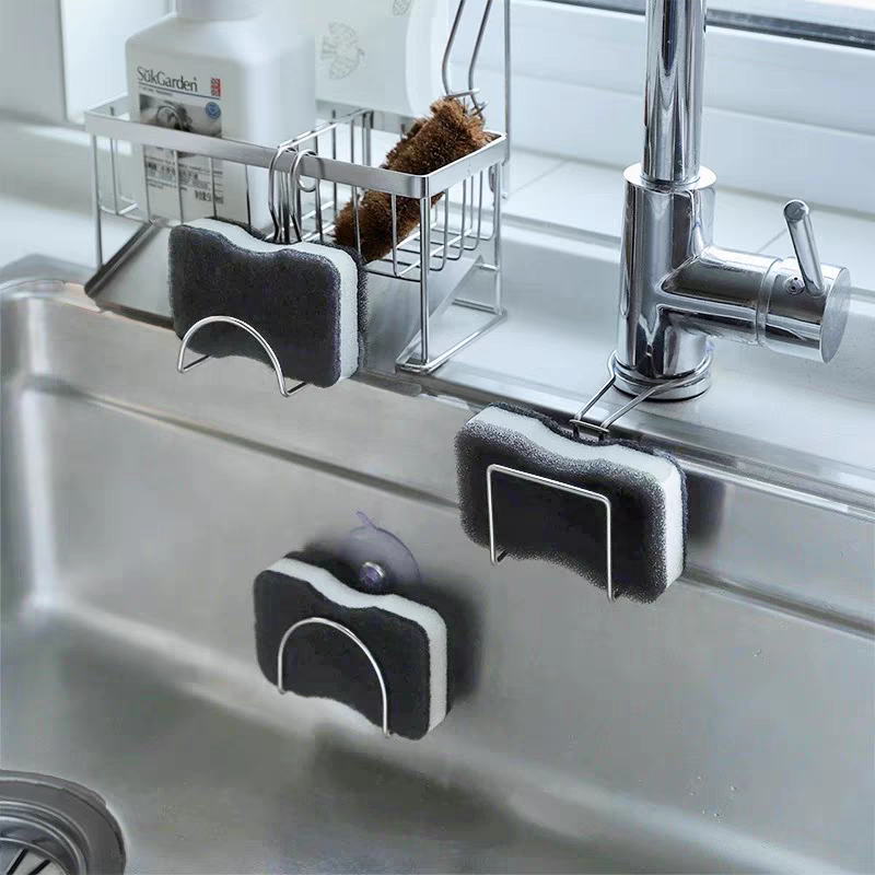 厨房海绵沥水架免打孔水槽置物架壁挂厨房水池百洁布钢丝球挂架