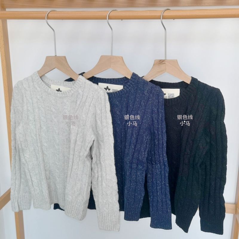 女童RL麻花小马仔棉线休闲针织衫