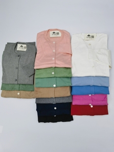 女士针织开衫 小云同小吉R经典春秋圆领长袖纯色小马仔纽扣毛衣