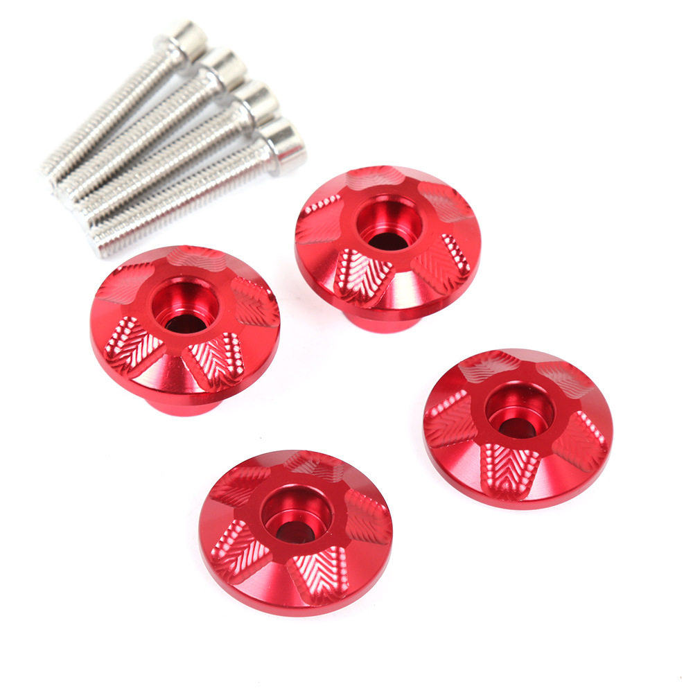 摩托车装饰配件适用本田川崎雅马哈通用前挡泥板螺丝孔盖帽四件套