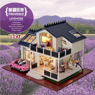 diy手工房子礼物小屋模型拼装 生日别墅女屋普罗旺斯玩具创意大型