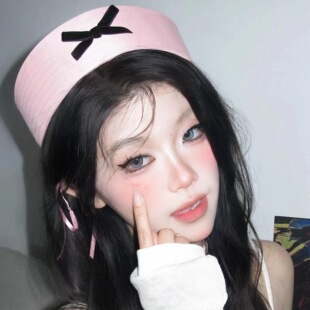 粉色水手帽海军帽子护士帽cos直播帽万圣节服装cos服饰女穿搭