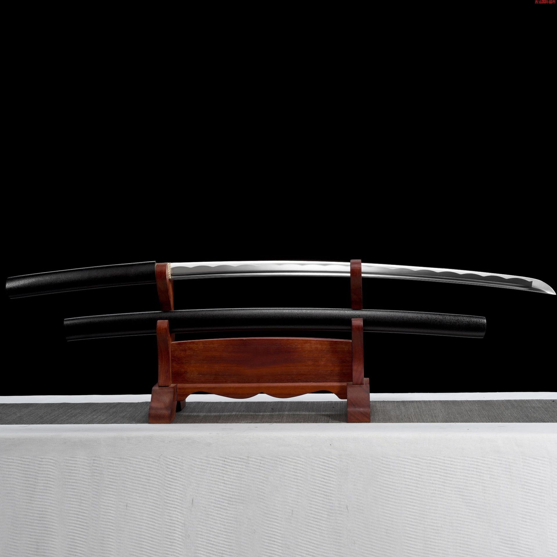 锻打刀剑1045碳钢日式居合刀素装Katana指挥刀宝剑冷兵器未开刃 - 实物图