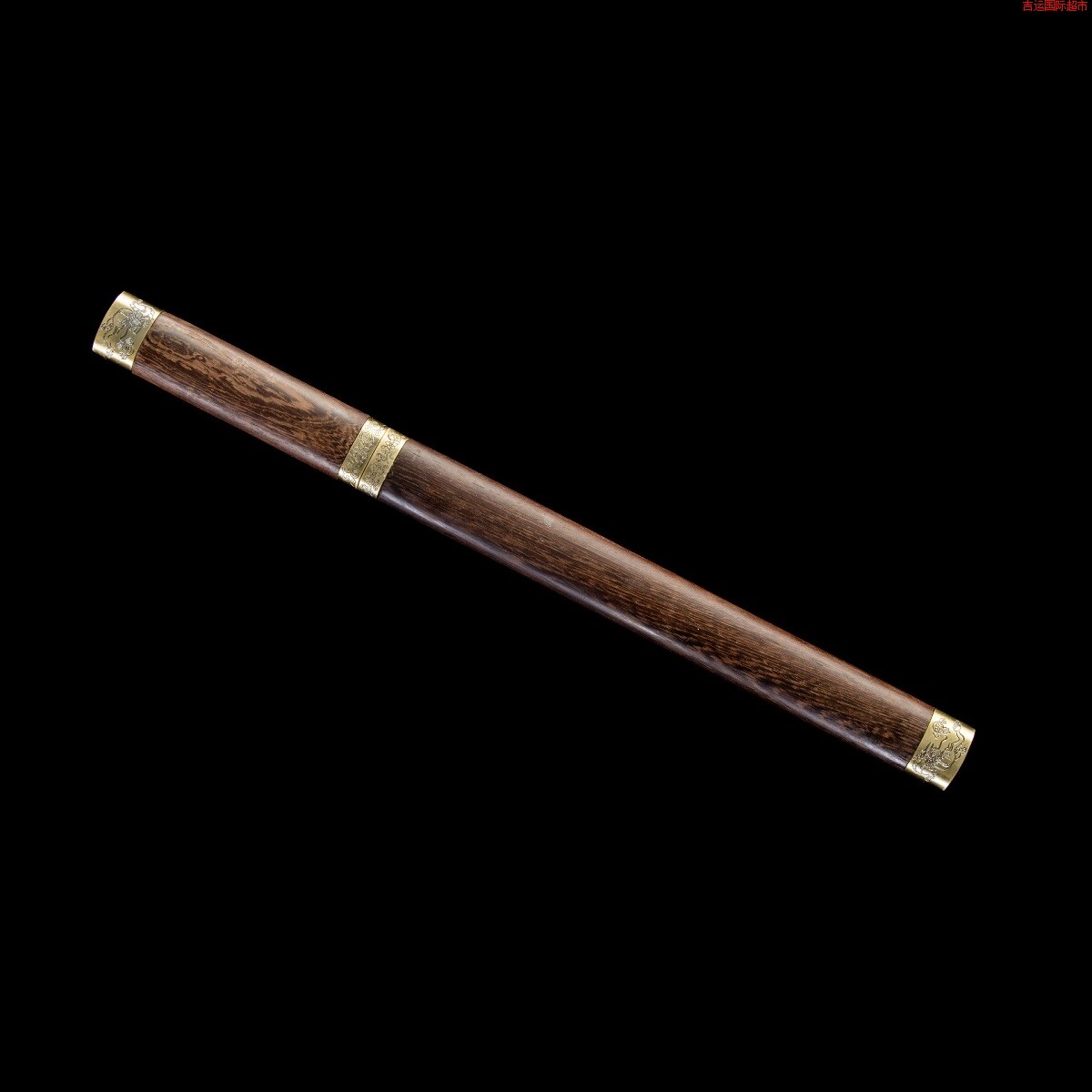 龙泉刀剑花梨木高锰钢手工锻打一体短刀唐横刀影视刀具摆件未开刃图片