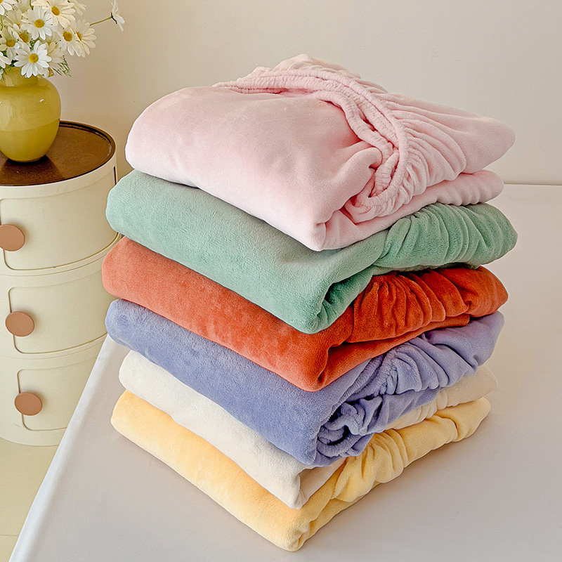 牛奶绒床笠冬季加绒床罩珊瑚绒加厚床垫保护罩防滑床单套定制尺寸