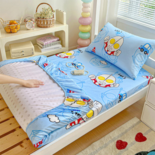 定做订制奥特曼纯棉床笠儿童卡通男孩上下铺拼接床全棉床罩床垫套