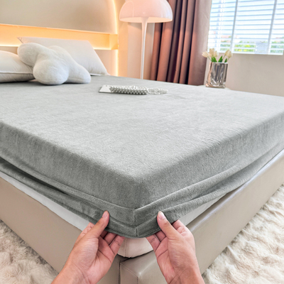 定制尺寸加厚牛奶绒床笠床罩床包