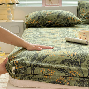 定制加厚纯棉全棉磨毛床笠床垫套床套罩榻榻米大炕床单学生宿舍床