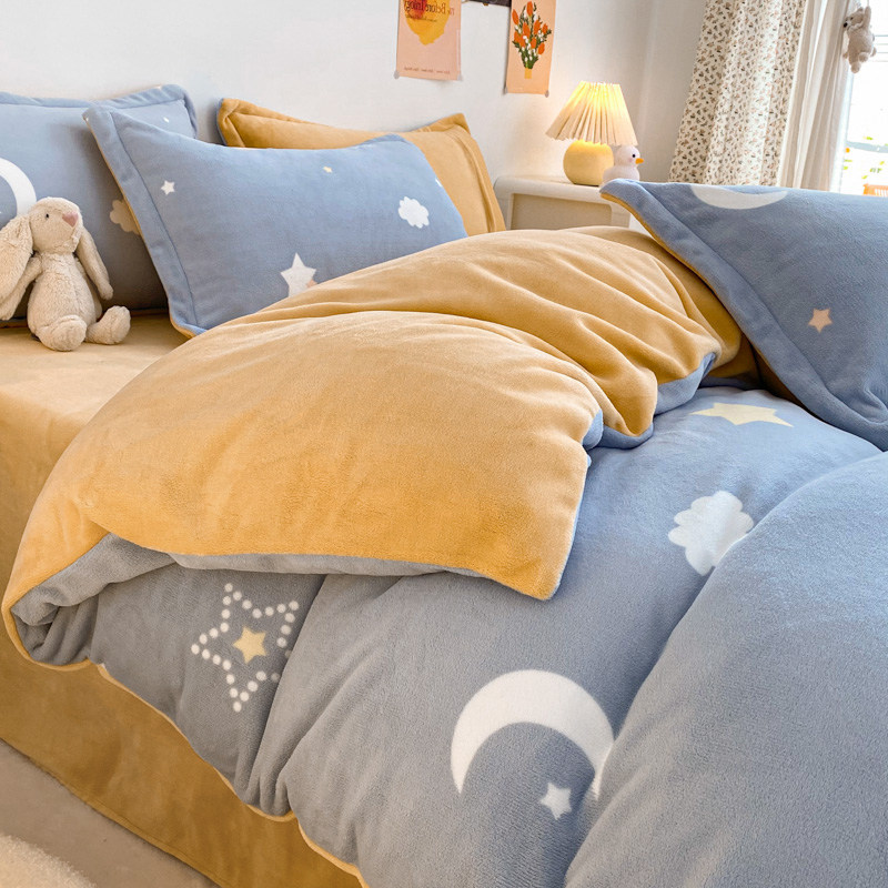 定做定制加厚牛奶绒四件套珊瑚绒床笠床罩法莱绒被套被罩订做尺寸