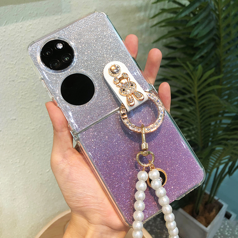 适用于华为p60pocket手机壳闪粉